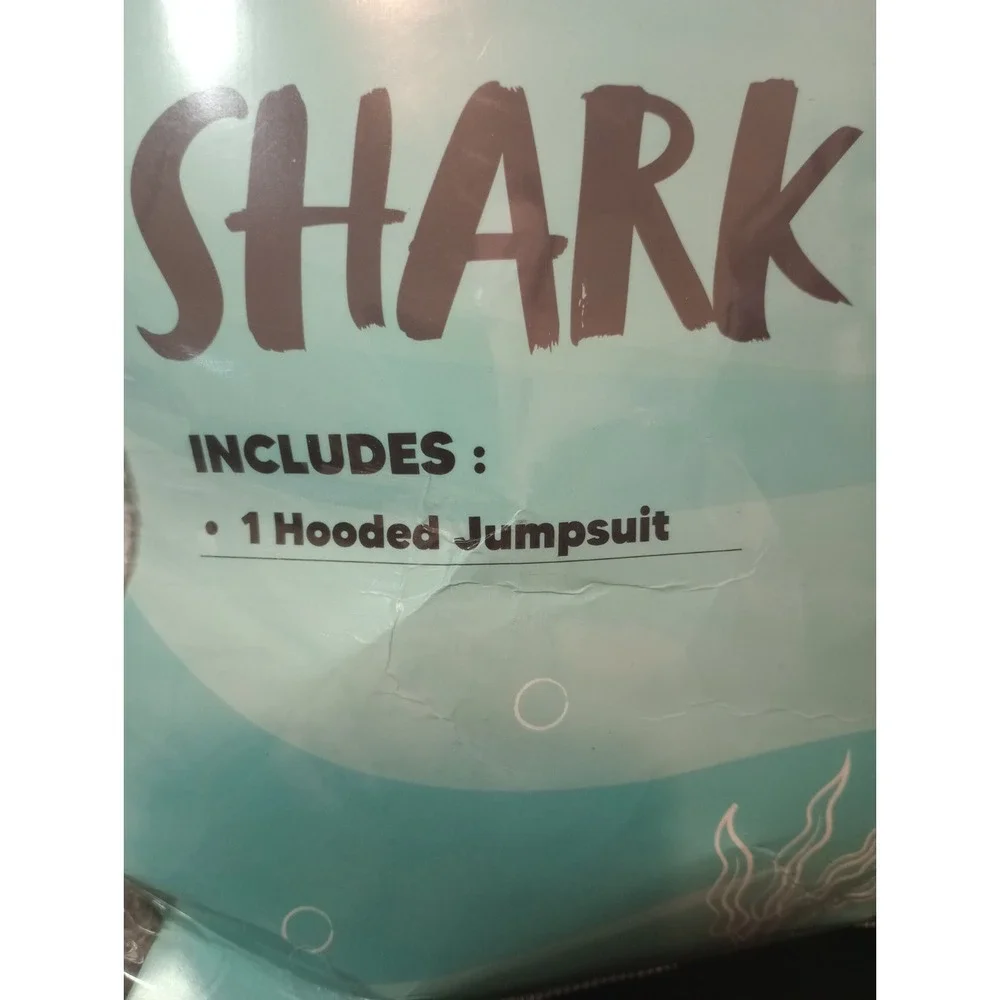 Spooktacular Creations Shark Costume Adult Women's Large Hooded Jumpsuit NIP